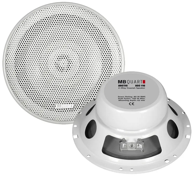 MB QUART ASC116 - Kit Coaxial 2 Voies 16,5 cm pour Usage Extérieur