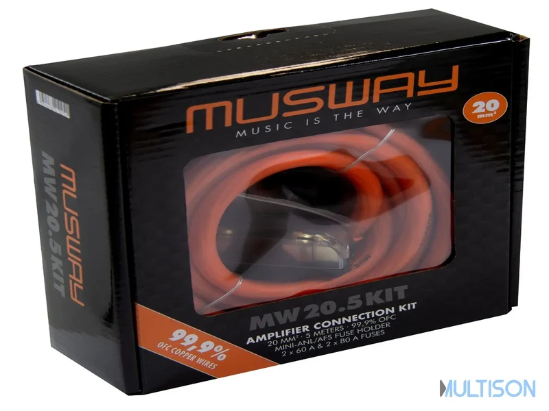 MUSWAY MW20.5KIT – Kit de câble Amplificateur 20 mm² (5 mètres)