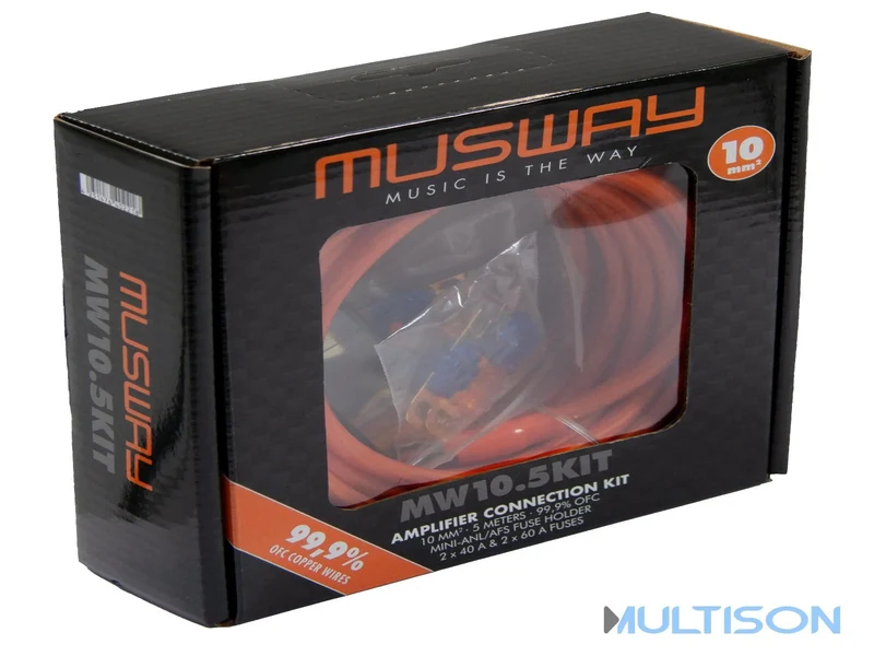 MUSWAY MW10.5KIT – Kit de câble Amplificateur 10 mm² (5 mètres)