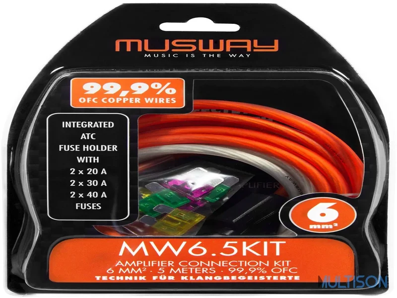 MUSWAY MW6.5KIT – Kit de câblage Amplificateur 6 mm² (5 mètres)