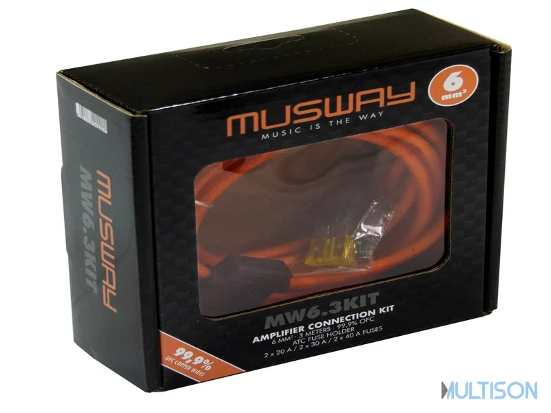MUSWAY MW6.3KIT - Kit de cablage 6 mm² (99,9% OFC), 3 mètres