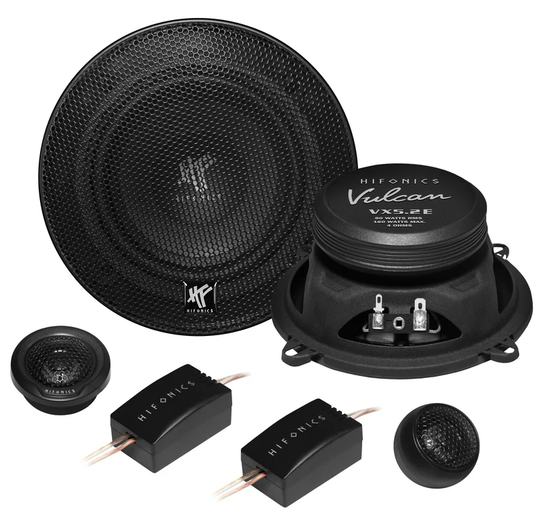 HIFONICS VX5.2E - Système de Haut-Parleurs 2 Voies 13 cm 80 Watts RMS