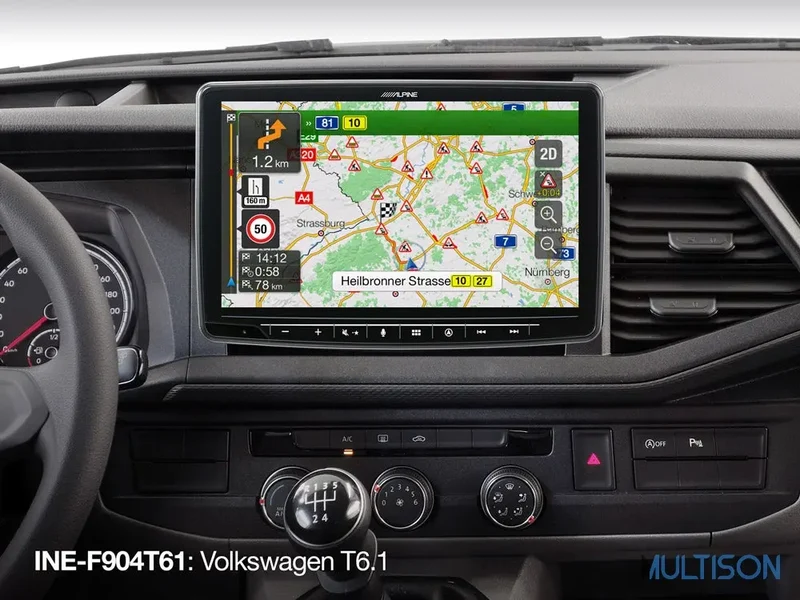 Alpine INE-F904T61 - Autoradio 9 pouces avec Navigation pour Volkswagen T6.1