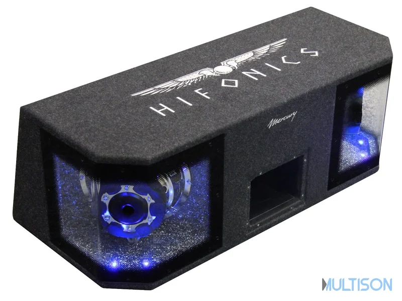 HIFONICS MR8DUAL - Caisson de Basses Bandpass 2x 20 cm LED 600 Watts RMS