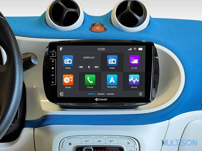 DYNAVIN D9-DF434 Premium – Autoradio Carplay Android 9 pouces pour Smart Fortwo (à partir de 2016)
