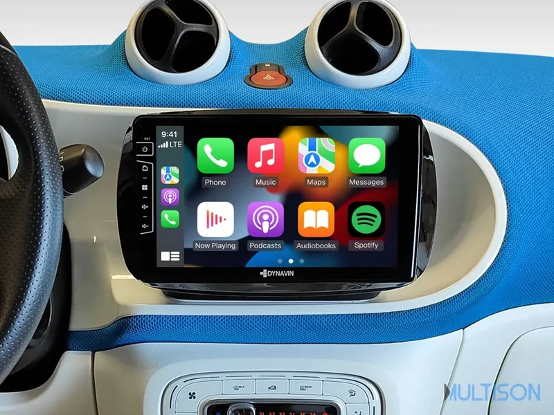 DYNAVIN D9-DF434 Premium – Autoradio Carplay Android 9 pouces pour Smart Fortwo (à partir de 2016)